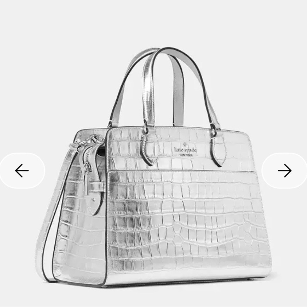 Factory Sealed Kate Spade Metallic Silver Leather Satchel Brand New with Tags